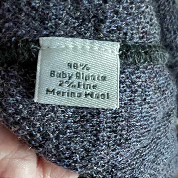 SOL Women Large Baby Alpaca Cardigan Sweater Merino Wool Fur collar Grandpa Warm - Picture 15 of 16